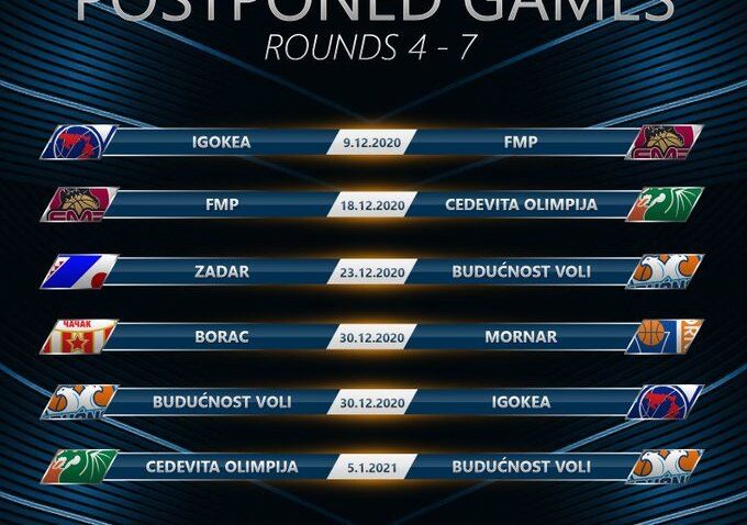 ABA liga objavila nove termine!