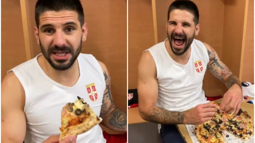 Mitrović proslavlja veliku pobjedu uz pivo i picu!