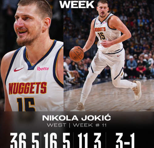 Nikola Jokić igrač sedmice na Zapadu