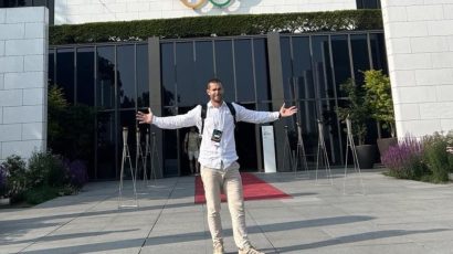 Milivoj Dukić na forumu MOK-a u društvu Rafaela Nadala